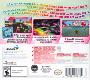 Hello Kitty and Sanrio Friends 3D Racing (Usa) box cover back